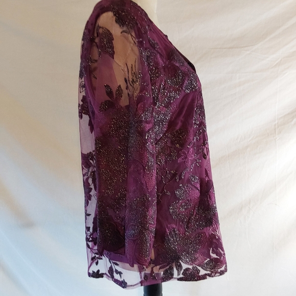 Alex Evening Petite twin set Top Blouse Large PWith Matching Pants Petite Large - Picture 4 of 12